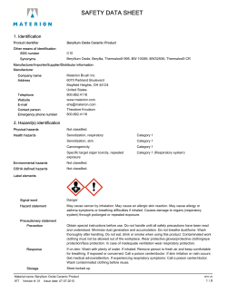 Beryllium Oxide Ceramic SDS