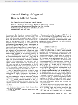 Abnormal Rheology of Oxygenated Blood in Sickle Cell Anemia