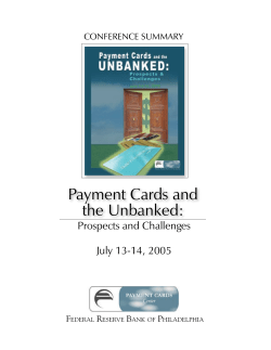 Payment Cards and the Unbanked: Prospects and Challenges