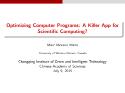 Optimizing Computer Programs: A Killer App for