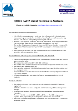 QUICK FACTS about firearms in Australia
