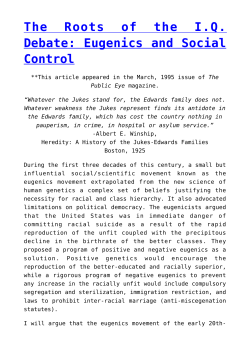 Eugenics and Social Control - Political Research Associates