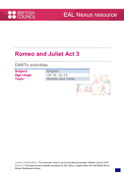 Romeo and Juliet Act 3 Nexus resource - EAL Nexus