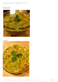 Guacamole - Un petit Oiseau dans la Cuisine