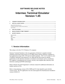 Intermec Terminal Emulator Version 1.45