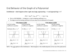 End Behavior of the Graph of a Polynomial