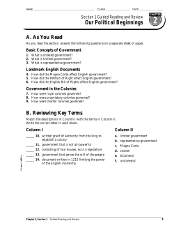 Chapter 2, Section 1: Guided Reading