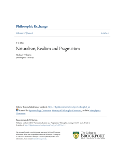 Naturalism, Realism and Pragmatism