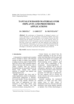 tantalum based materials for implants and prostheses applications
