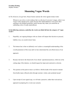 Shunning Vogue Words