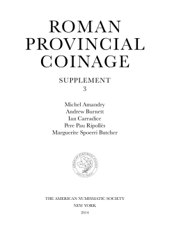 roman provincial coinage - American Numismatic Society