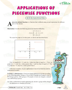 Applications of Piecewise Functions