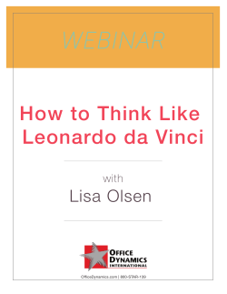 Think Like DaVinci Handout &ndash; Lisa Olsen Webinar