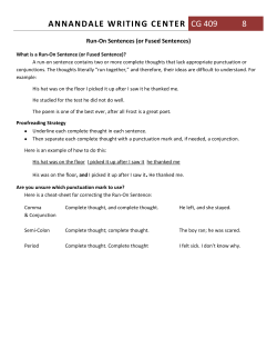 Run-On Sentences