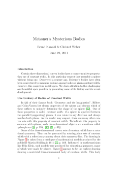 Meissner`s Mysterious Bodies - Mathematical Institute