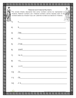 Rational and Irrational Numbers 1