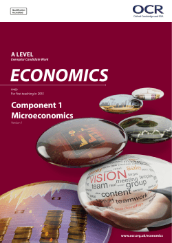 A Level Economics Exemplar Candidate Work Component 1