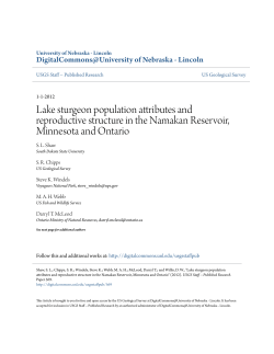 Lake sturgeon population attributes and reproductive structure in the
