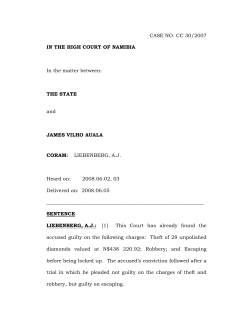 the state versus james vilho auala.sentence