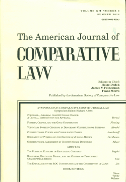 The American Journal of COMPARATIVE LAW