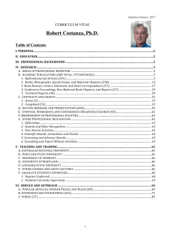 Robert Costanza, Ph.D. - Crawford School of Public Policy