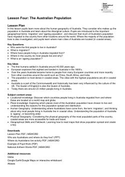 Lesson Four: The Australian Population