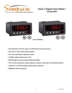 Simpson Hawk 3 Digital Panel Meter / Controller