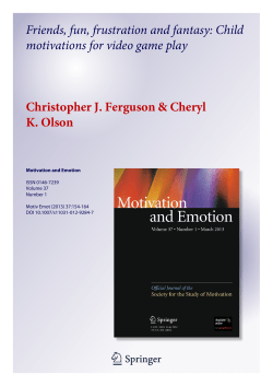 Friends, fun, frustration and fantasy: Child motivations for video