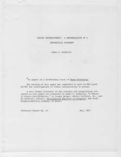 STATUS INCONSISTENCY: A REFORMULATION OF A