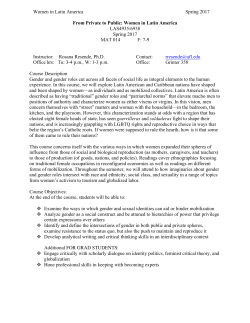 LAS 6938 From Private to Public: Women in Latin America