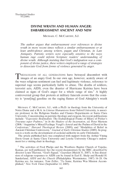 divine wrath and human anger: embarrassment ancient and new