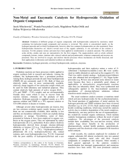 Non-Metal and Enzymatic Catalysts for Hydroperoxide Oxidation of