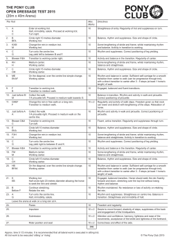 THE PONY CLUB OPEN DRESSAGE TEST 2015 (20m x 40m Arena)