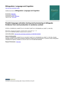 Language and Cognition Parallel language activation during word