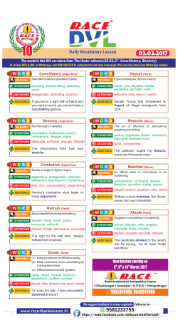 Daily Vocabulary Lesson - Rishi Academy of Competitive Exams