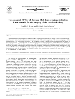 The conserved P1 Ser of Bowman&ndash;Birk