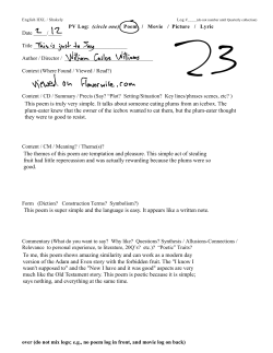 This is Just to Say by William Carlos Williams I have eaten the plums