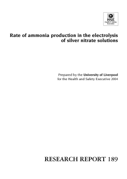 RR189 - Rate of ammonia production in the electrolysis of