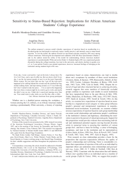 Sensitivity to Status-Based Rejection: Implications for African