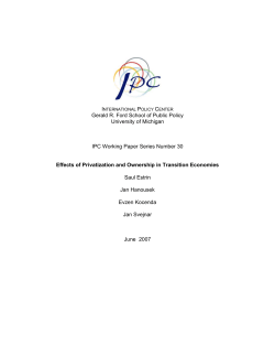 Effects of Privatization and Ownership in Transition Economies