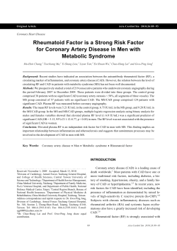 Rheumatoid Factor is a Strong Risk Factor for Coronary Artery