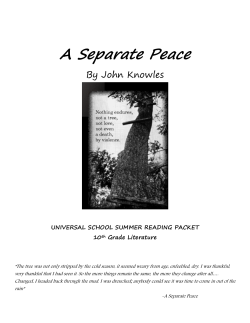 A Separate Peace - Universal School!