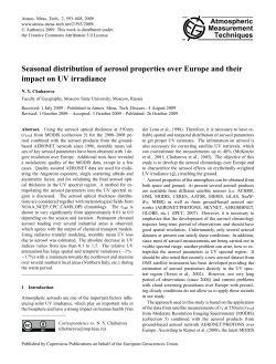Seasonal distribution of aerosol properties over Europe and their