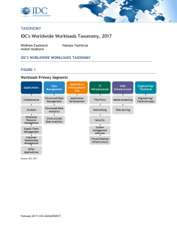 IDC`s Worldwide Workloads Taxonomy, 2017
