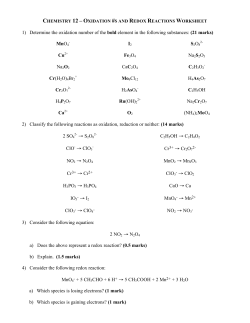 1) Determine the oxidation number of the bold element in the