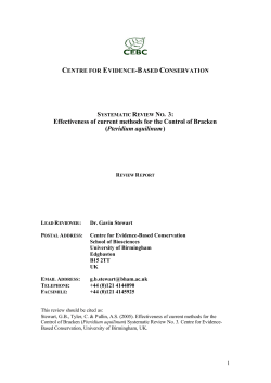 Effectiveness of current methods for the Control of Bracken