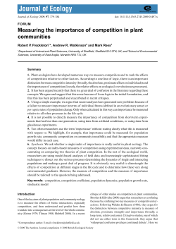 Measuring the importance of competition in plant communities