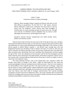 CLARENCE DARROW, "PLEA FOR LEOPOLD AND LOEB," COOK
