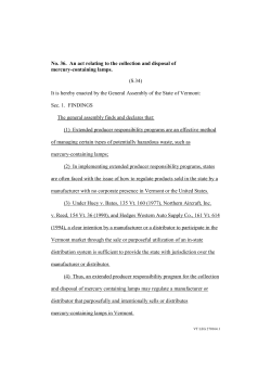 No. 36. An act relating to the collection and disposal of mercury