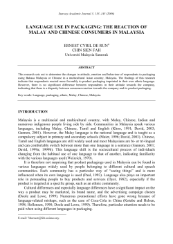 LANGUAGE USE IN PACKAGING: THE REACTION OF MALAY AND